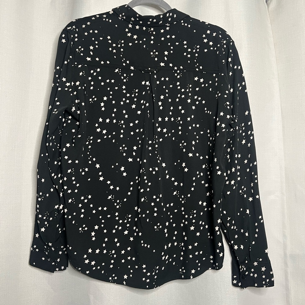 Rails Black and White Star Constellation Button Front Top XS - Picture 5 of 9